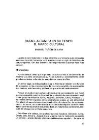 Rafael Altamira en su tiempo: el marco cultural