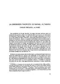 La dimensión pacifista de Rafael Altamira