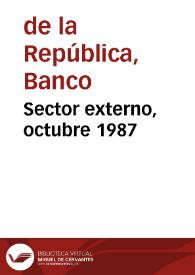 Sector externo, octubre 1987