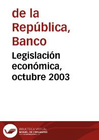 Legislación económica, octubre 2003
