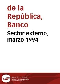Sector externo, marzo 1994