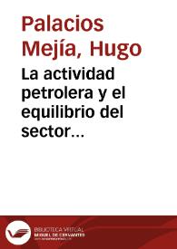La actividad petrolera y el equilibrio del sector externo