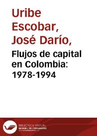 Flujos de capital en Colombia: 1978-1994