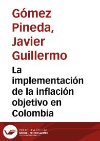 La implementación de la inflación objetivo en Colombia