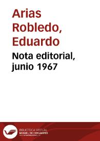 Nota editorial, junio 1967