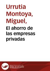 El ahorro de las empresas privadas