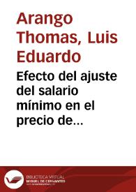 Efecto del ajuste del salario mínimo en el precio de las comidas fuera del hogar en Colombia