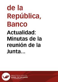 Actualidad: Minutas de la reunión de la Junta Directiva del Banco de la República y comunicados de prensa, marzo 2017