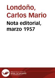 Nota editorial, marzo 1957