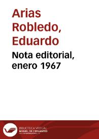 Nota editorial, enero 1967