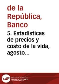 5. Estadísticas de precios y costo de la vida, agosto 1959