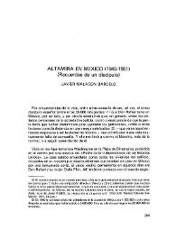 Altamira en México (1945-1951) (Recuerdos de un discípulo)