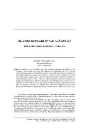 El verb 'semblar' en català antic