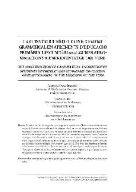 La construcció del coneixement gramatical en aprenents d’educació primària i secundària: algunes aproximacions a l’aprenentatge del verb