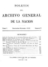 Boletín del Archivo General de la Nación (México). Tomo I, núm. 2, noviembre-diciembre 1930