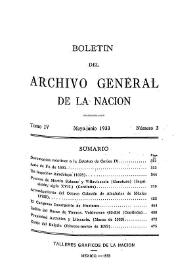 Boletín del Archivo General de la Nación (México). Tomo IV, núm. 3, mayo-junio 1933