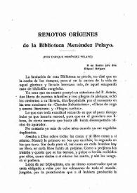 Remotos orígenes de la Biblioteca de Menéndez Pelayo