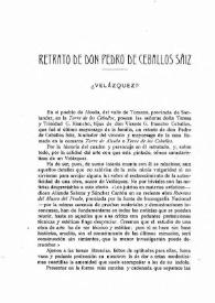 Retrato de don Pedro de Ceballos Sáiz. ¿Velázquez?