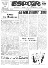 Espoir : Organe de la VIª Union régionale de la C.N.T.F. Num. 272, 19 mars 1967