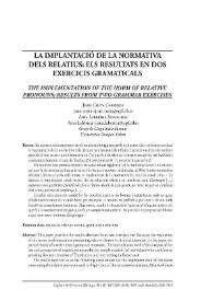 La implantació de la normativa dels relatius: els resultats en dos exercicis gramaticals
