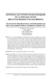 Estudi de les unitats fraseológiques de la tercera esfera des d'una perspectiva diacrònica