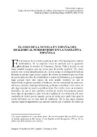 El giro de la novela en España: del realismo al modernismo en la narrativa española
