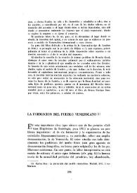 La formación del pueblo venezolano