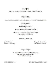 INTI. Revista de Literatura Hispánica. La literatura de resistencia a la violencia urbana : dossier