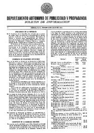 Boletín de Información. Departamento Autónomo de Publicidad y Propaganda [México]. Viernes 2 de julio de 1937