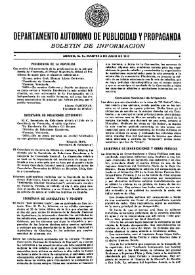 Boletín de Información. Departamento Autónomo de Publicidad y Propaganda [México]. Martes 6 de julio de 1937