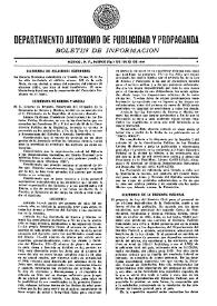 Boletín de Información. Departamento Autónomo de Publicidad y Propaganda [México]. Miércoles 7 de julio de 1937