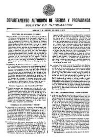 Boletín de Información. Departamento Autónomo de Publicidad y Propaganda [México]. Jueves 8 de julio de 1937