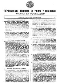 Boletín de Información. Departamento Autónomo de Publicidad y Propaganda [México]. Domingo 11 de julio de 1937