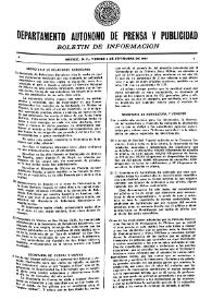 Boletín de Información. Departamento Autónomo de Publicidad y Propaganda [México]. Viernes 3 de septiembre de 1937