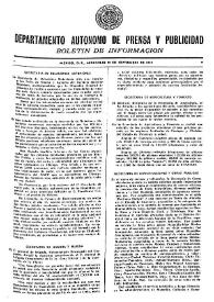 Boletín de Información. Departamento Autónomo de Publicidad y Propaganda [México]. Miércoles 22 de septiembre de 1937