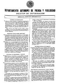 Boletín de Información. Departamento Autónomo de Publicidad y Propaganda [México]. Jueves 23 de septiembre de 1937
