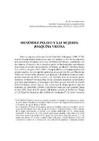 Menéndez Pelayo y las mujeres: Joaquina Viluma