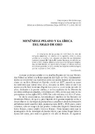 Menéndez Pelayo y la lírica del Siglo de Oro