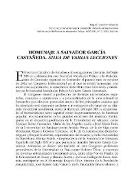 Homenaje a Salvador García Castañeda. 