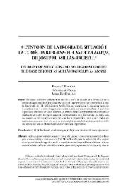 A l’entorn de la ironia de situació i la comèdia burgesa: el cas de «La llotja», de Josep M. Millàs