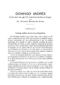 Domingo Andrés. Poeta latino del siglo XVI, natural de Alcañiz, en Aragón