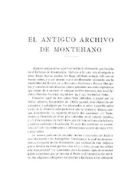 El antiguo archivo de Montehano