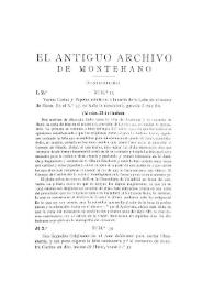 El antiguo archivo de Montehano (Continuación)
