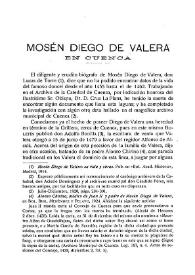 Mosén Diego de Valera en Cuenca