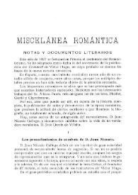 Miscelánea romántica. Notas y documentos literarios