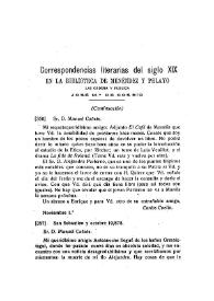 Correspondencias literarias del siglo XIX en la Biblioteca de Menéndez Pelayo
