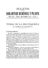 Temas de la Reconquista. La crónica de Alfonso III