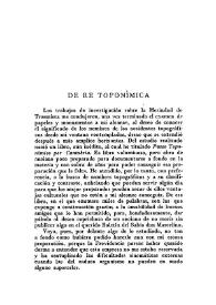De re toponimica