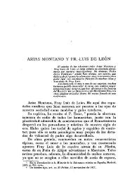 Arias Montano y Fray Luis de León