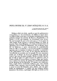 Nota sobre el P. Juan Márquez O.S.A.